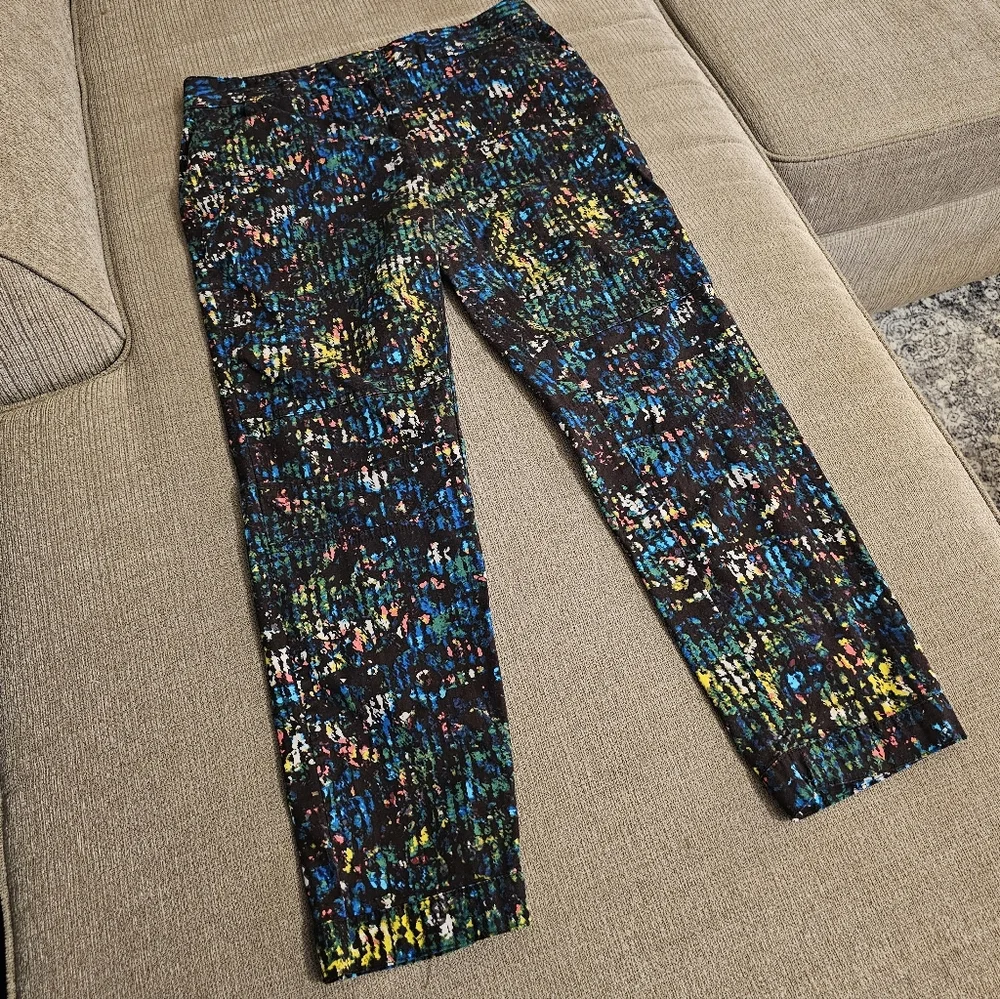 Derek Lam Nightshade MultiColor Art To Wear Casual Printed Pants Size 8 - Picture 3 of 9